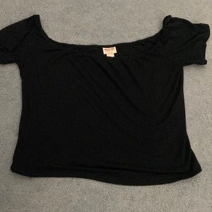 Black off the shoulder crop top